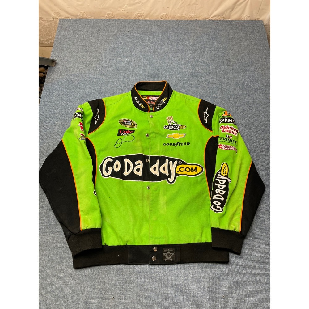 JH Design NASCAR Danica Patrick GoDaddy Racing Jacket Green Black Mens XL